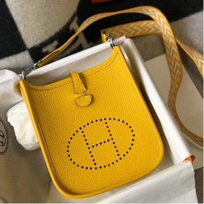 Hermes Evelyne III TPM Bag In Yellow Clemence Leather LDBS242117