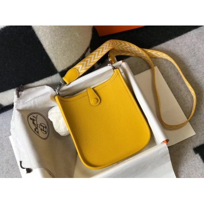 Hermes Evelyne III TPM Bag In Yellow Clemence Leather LDBS242117