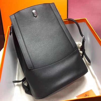 Hermes GR24 Backpack In Black Swift Calfskin LDBS242211