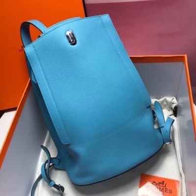 Hermes GR24 Backpack In Blue Everycolor Calfskin LDBS242212