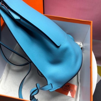 Hermes GR24 Backpack In Blue Everycolor Calfskin LDBS242212