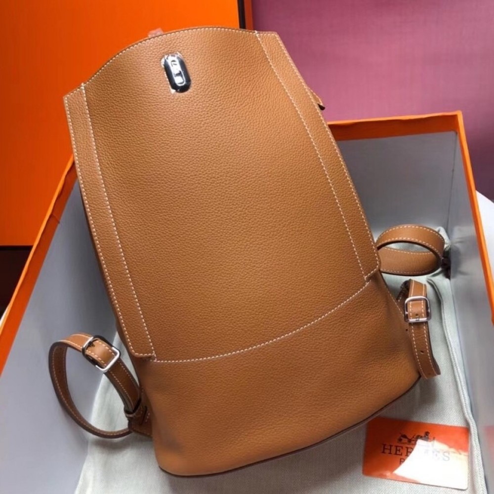 Hermes GR24 Backpack In Gold Everycolor Calfskin LDBS242213