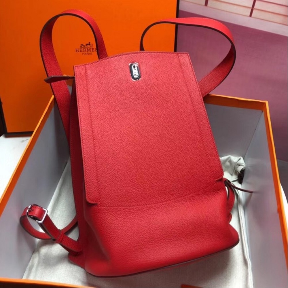 Hermes GR24 Backpack In Red Everycolor Calfskin LDBS242217