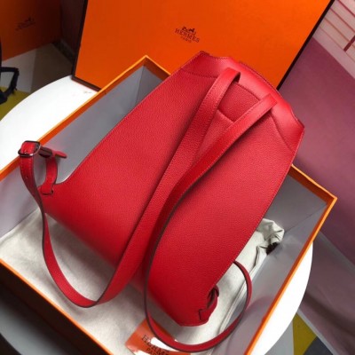 Hermes GR24 Backpack In Red Everycolor Calfskin LDBS242217