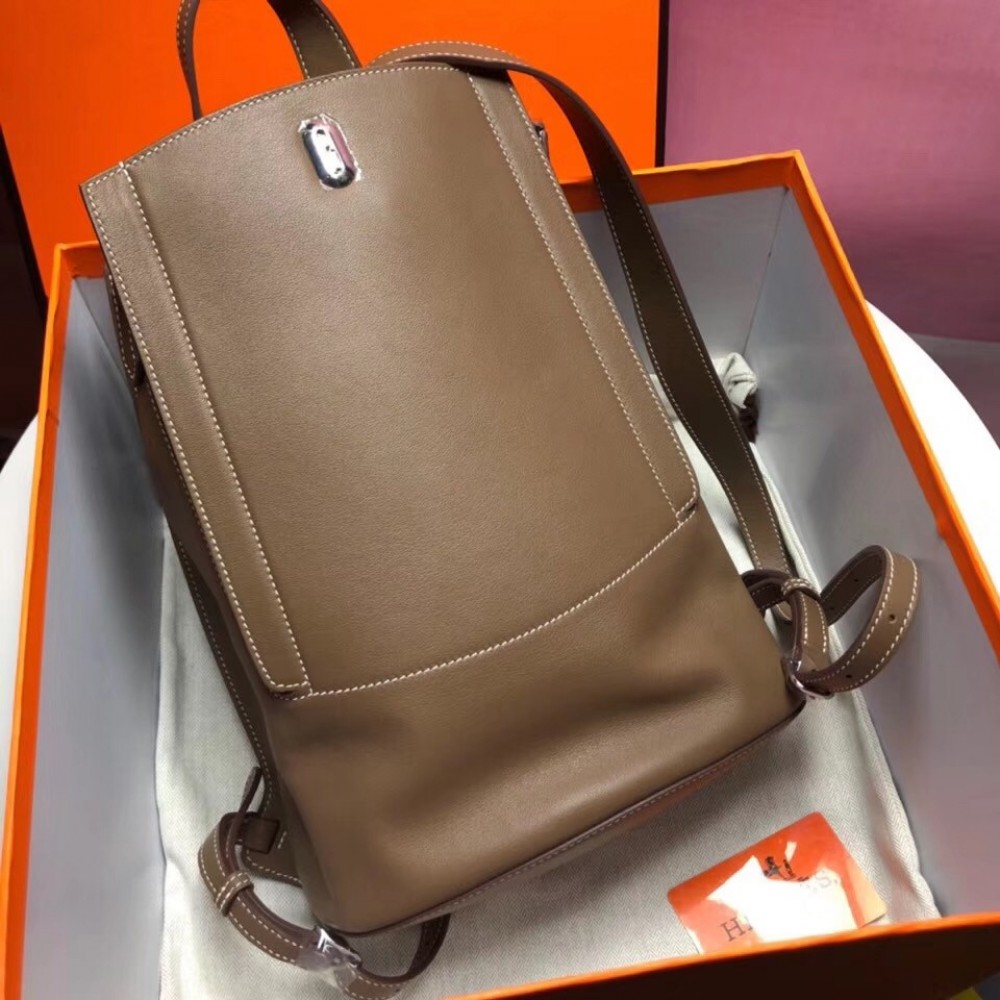 Hermes GR24 Backpack In Taupe Swift Calfskin LDBS242219