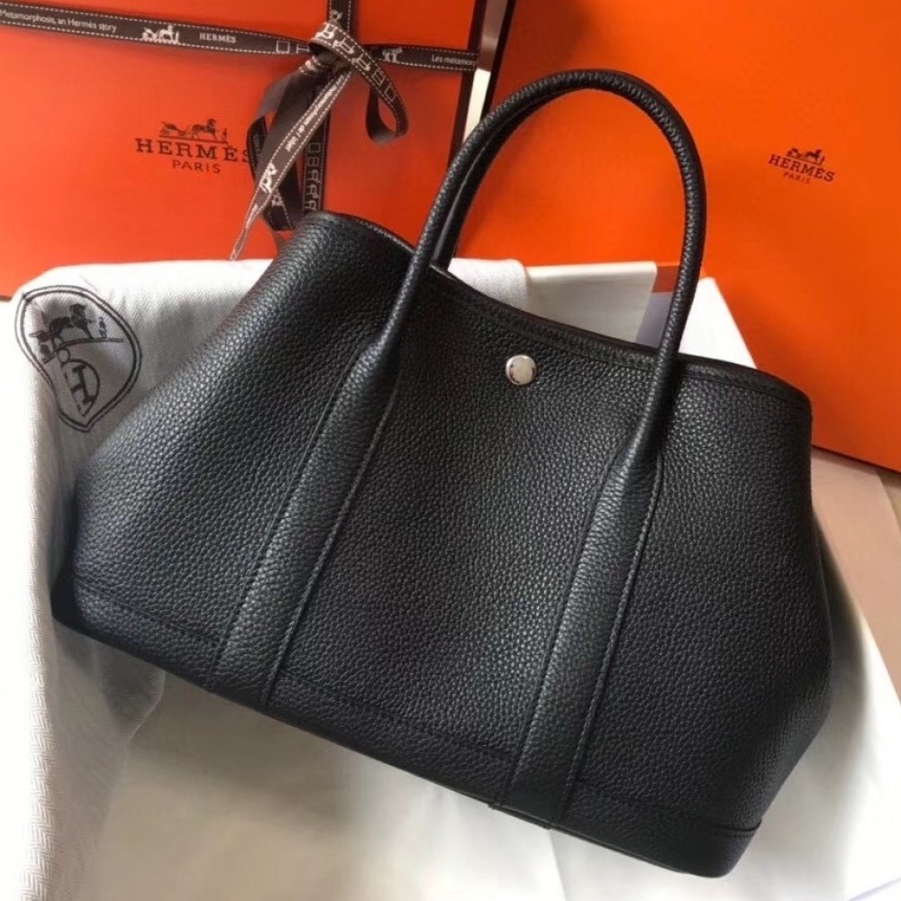 Hermes Garden Party 30 Bag In Black Clemence Leather LDBS242120