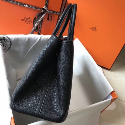 Hermes Garden Party 30 Bag In Black Clemence Leather LDBS242120