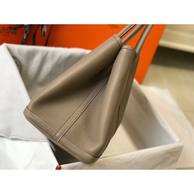 Hermes Garden Party 30 Bag In Grey Clemence Leather LDBS242125