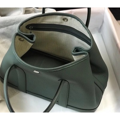 Hermes Garden Party 30 Bag In Vert Amande Clemence Leather LDBS242130