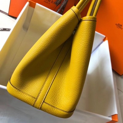 Hermes Garden Party 30 Bag In Yellow Clemence Leather LDBS242132