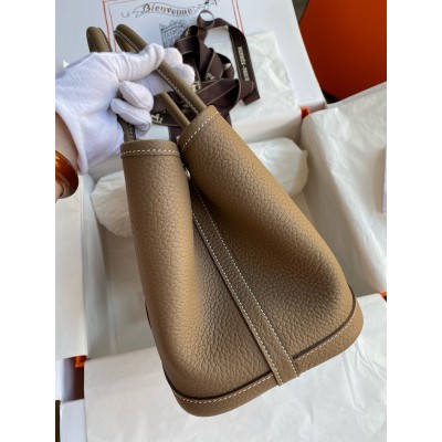 Hermes Garden Party 30 Handmade Bag in Taupe Negonda Leather LDBS242147