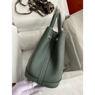 Hermes Garden Party 30 Handmade Bag in Vert Amande Clemence Leather LDBS242148