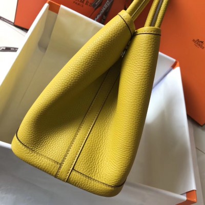 Hermes Garden Party 36 Bag In Yellow Clemence Leather LDBS242162