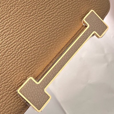 Hermes Geta Handmade Bag In Chai Chevre Mysore Leather LDBS242170