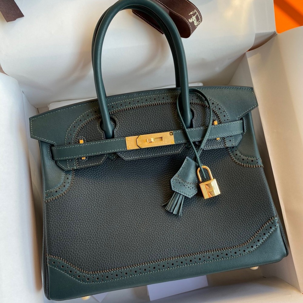 Hermes Ghillies Birkin 30cm Limited-edition Bag In Black Calfskin LDBS242177