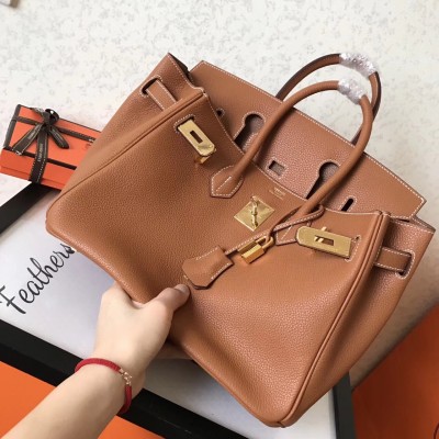 Hermes Gold Birkin 30cm Clemence Handmade Bag LDBS242181