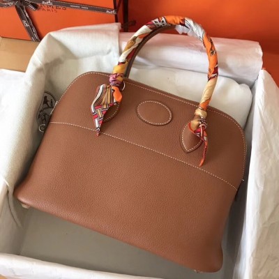 Hermes Gold Clemence Bolide 35cm Handmade Bag LDBS242187