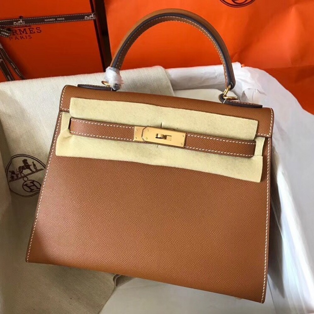 Hermes Gold Epsom Kelly 28cm Handmade Bag LDBS242191