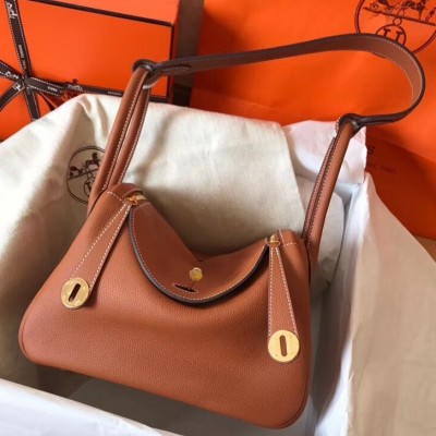 Hermes Gold Lindy 26cm Clemence Handmade Bag LDBS242194