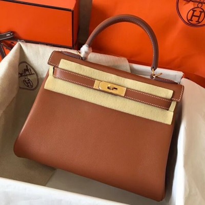 Hermes Gold Swift Kelly 28cm Handmade Bag LDBS242205