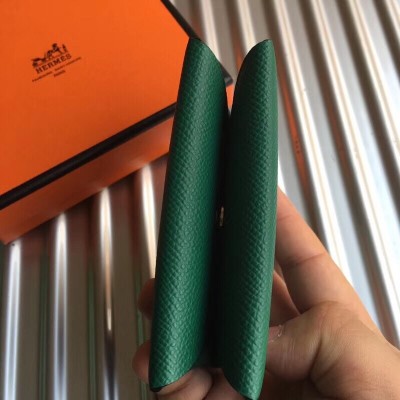 Hermes Green Epsom Calvi Card Holder LDBS242222