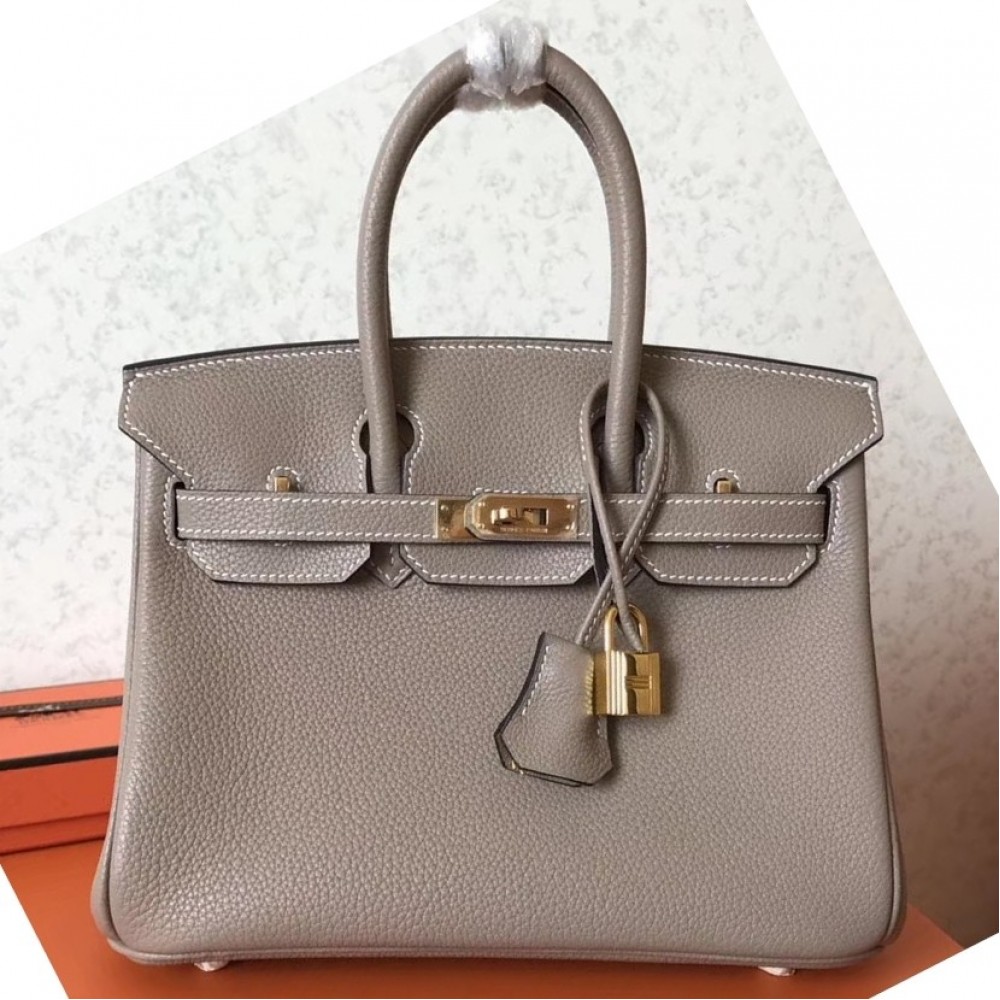 Hermes Grey Birkin 25cm Clemence Handmade Bag LDBS242228