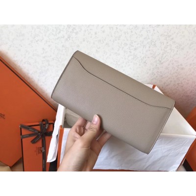 Hermes Grey Epsom Constance Long Wallet LDBS242239