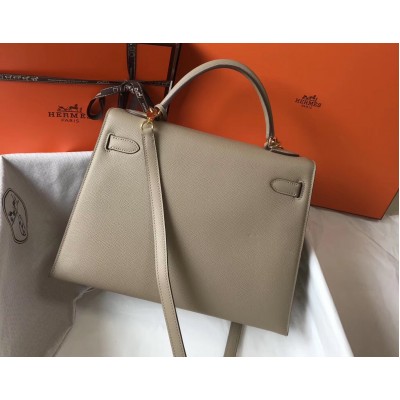 Hermes Grey Epsom Kelly 32cm Sellier Bag LDBS242240