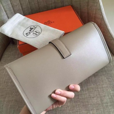 Hermes Grey Swift Jige Elan 29 Clutch LDBS242245