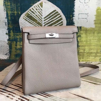 Hermes Gris Asphalt Clemence Kelly Ado PM Backpack LDBS242248