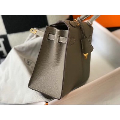 Hermes Gris Asphalt Epsom Kelly 25cm Sellier Bag GHW LDBS242249