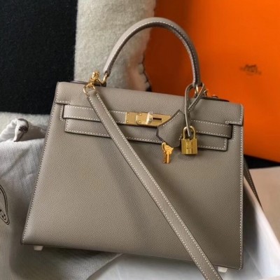 Hermes Gris Asphalt Epsom Kelly 28cm Sellier Bag GHW LDBS242250