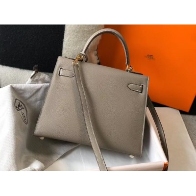 Hermes Gris Asphalt Epsom Kelly 28cm Sellier Bag GHW LDBS242250