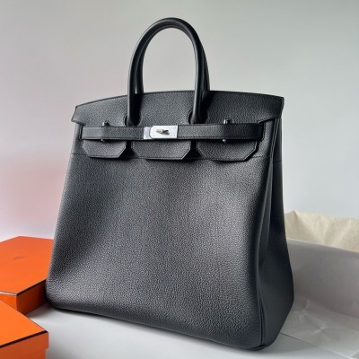 Hermes HAC Birkin 40 Handmade Bag in Black Clemence Leather LDBS242260