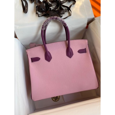 Hermes HSS Birkin 30 Bicolor Bag in Mauve Sylvestre and Anemone Epsom Calfskin LDBS242316