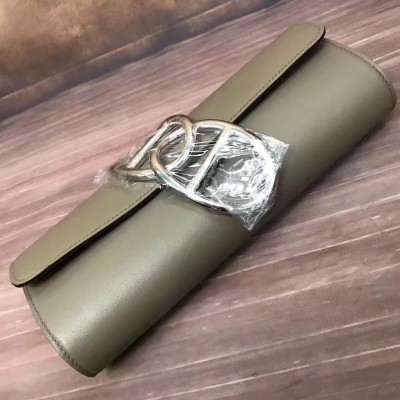 Hermes Handmade Egee Clutch In Khaki Swift Leather LDBS242275