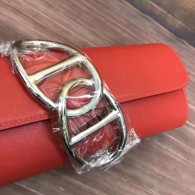 Hermes Handmade Egee Clutch In Red Swift Leather LDBS242276