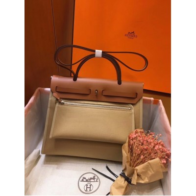 Hermes Herbag Zip 31cm Bag In Brown And Beige LDBS242282