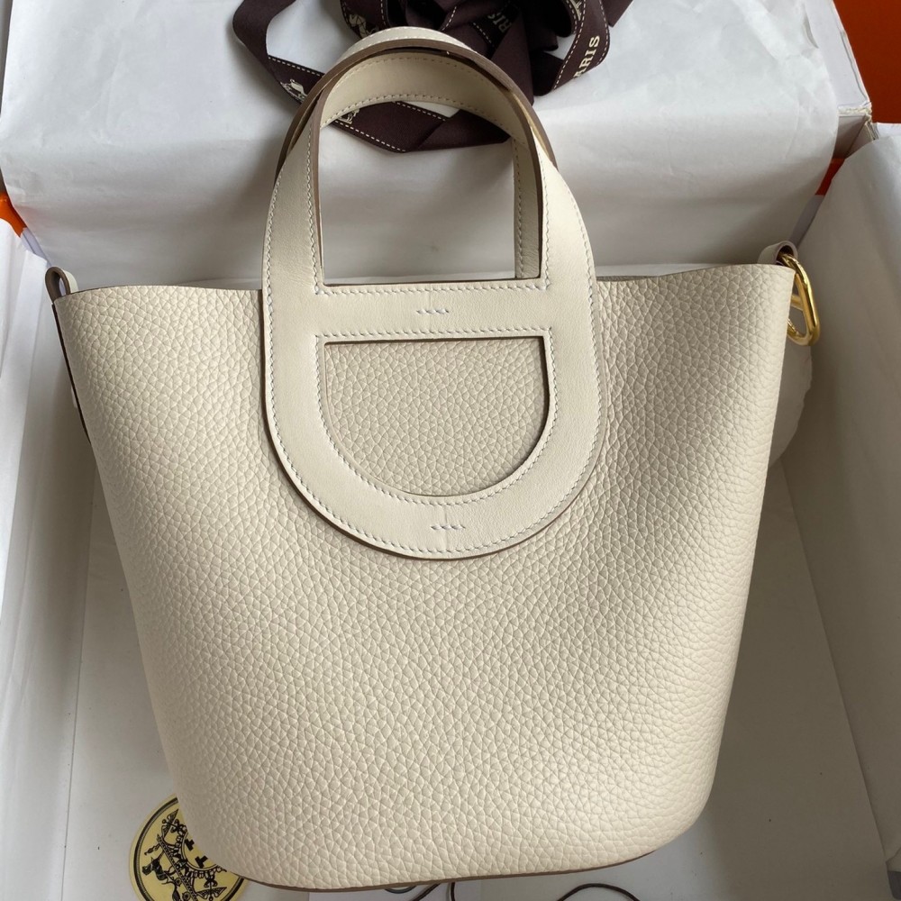 Hermes In The Loop 18 Handmade Bag in Craie Clemence Leather LDBS242325