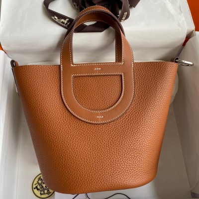 Hermes In The Loop 18 Handmade Bag in Gold Clemence Leather LDBS242326