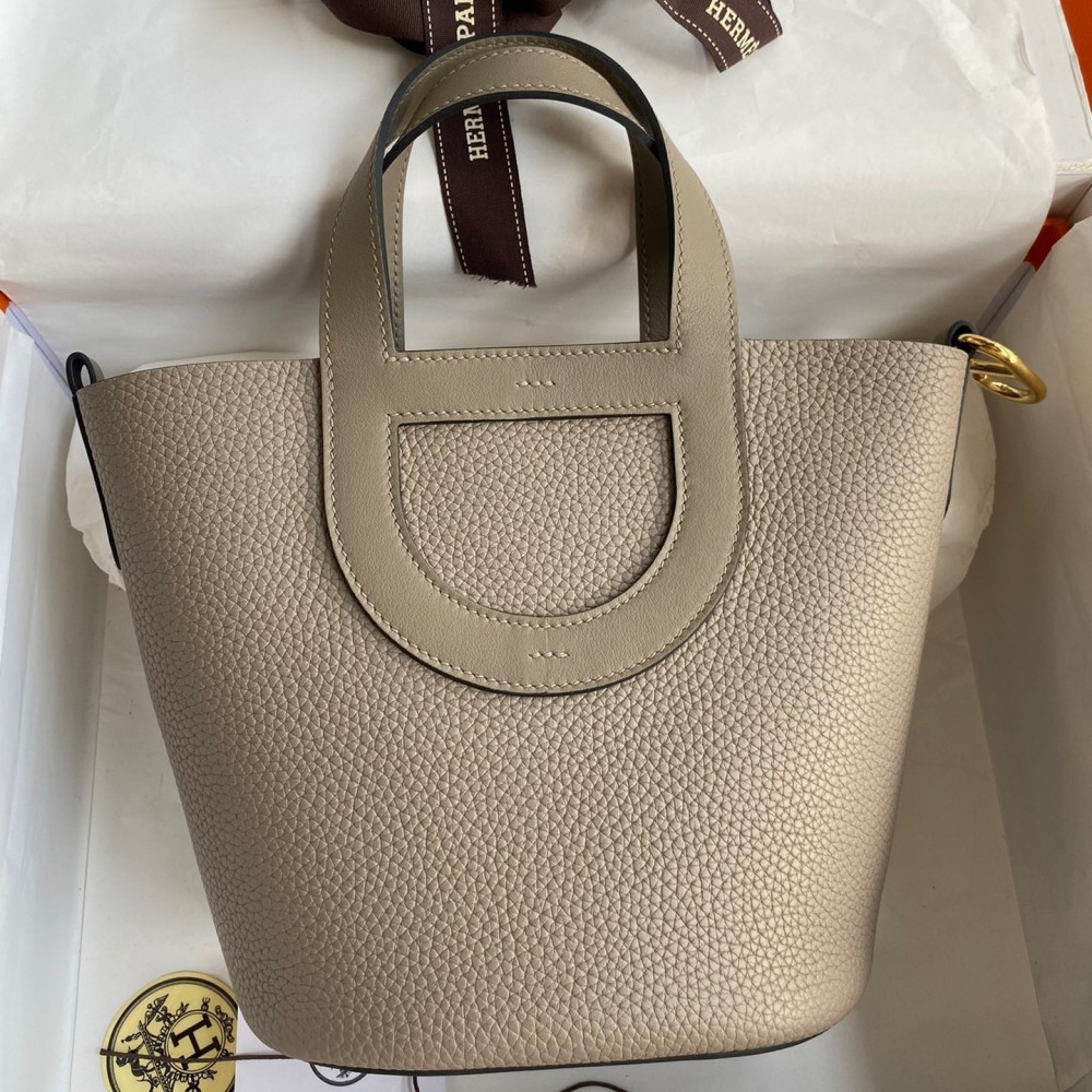 Hermes In The Loop 18 Handmade Bag in Gris Asphalt Clemence Leather LDBS242327