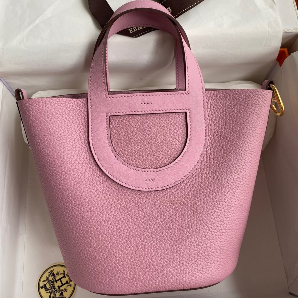 Hermes In The Loop 18 Handmade Bag in Mauve Sylvestre Clemence Leather LDBS242329