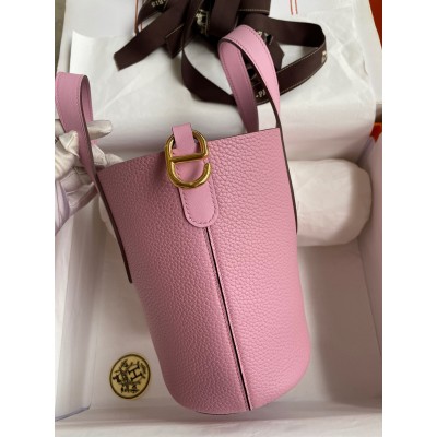 Hermes In The Loop 18 Handmade Bag in Mauve Sylvestre Clemence Leather LDBS242329