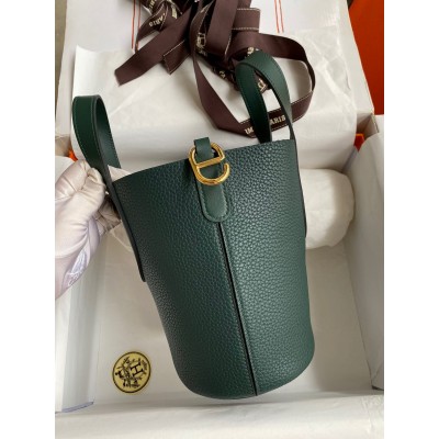 Hermes In The Loop 18 Handmade Bag in Vert Cypres Clemence Leather LDBS242335