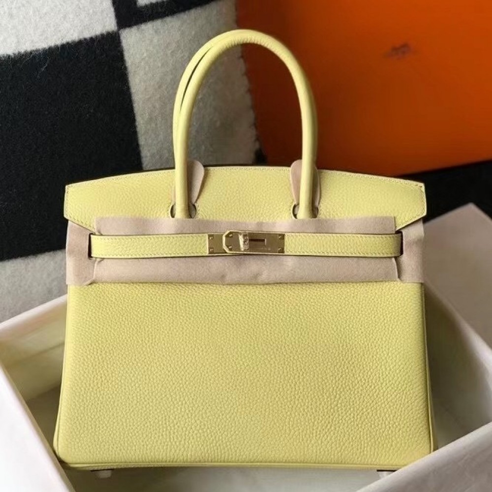 Hermes Jaune Poussin Clemence Birkin 30cm Bag LDBS242336