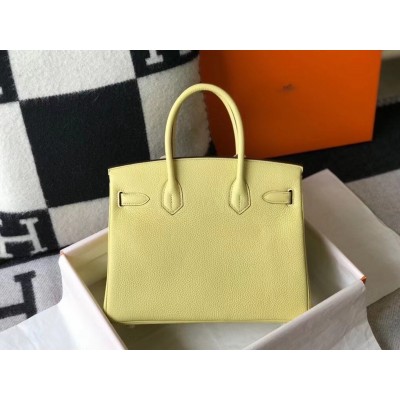 Hermes Jaune Poussin Clemence Birkin 30cm Bag LDBS242336