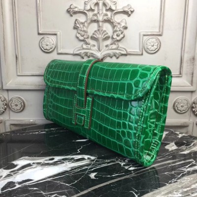 Hermes Jige Elan 29 Clutch In Bambou Crocodile Leather LDBS242338