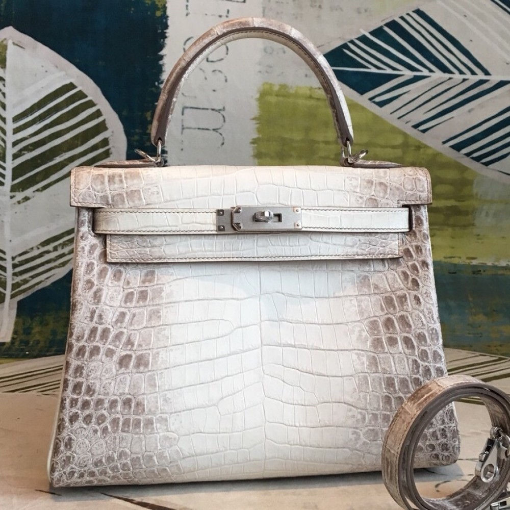 Hermes Kelly 28cm Niloticus Crocodile Himalaya LDBS242380