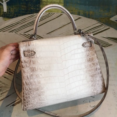 Hermes Kelly 28cm Niloticus Crocodile Himalaya LDBS242380