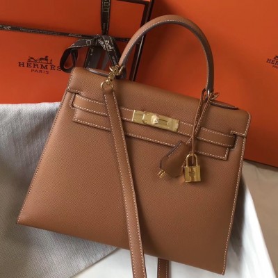 Hermes Kelly 28cm Sellier Bag In Brown Epsom Leather LDBS242387